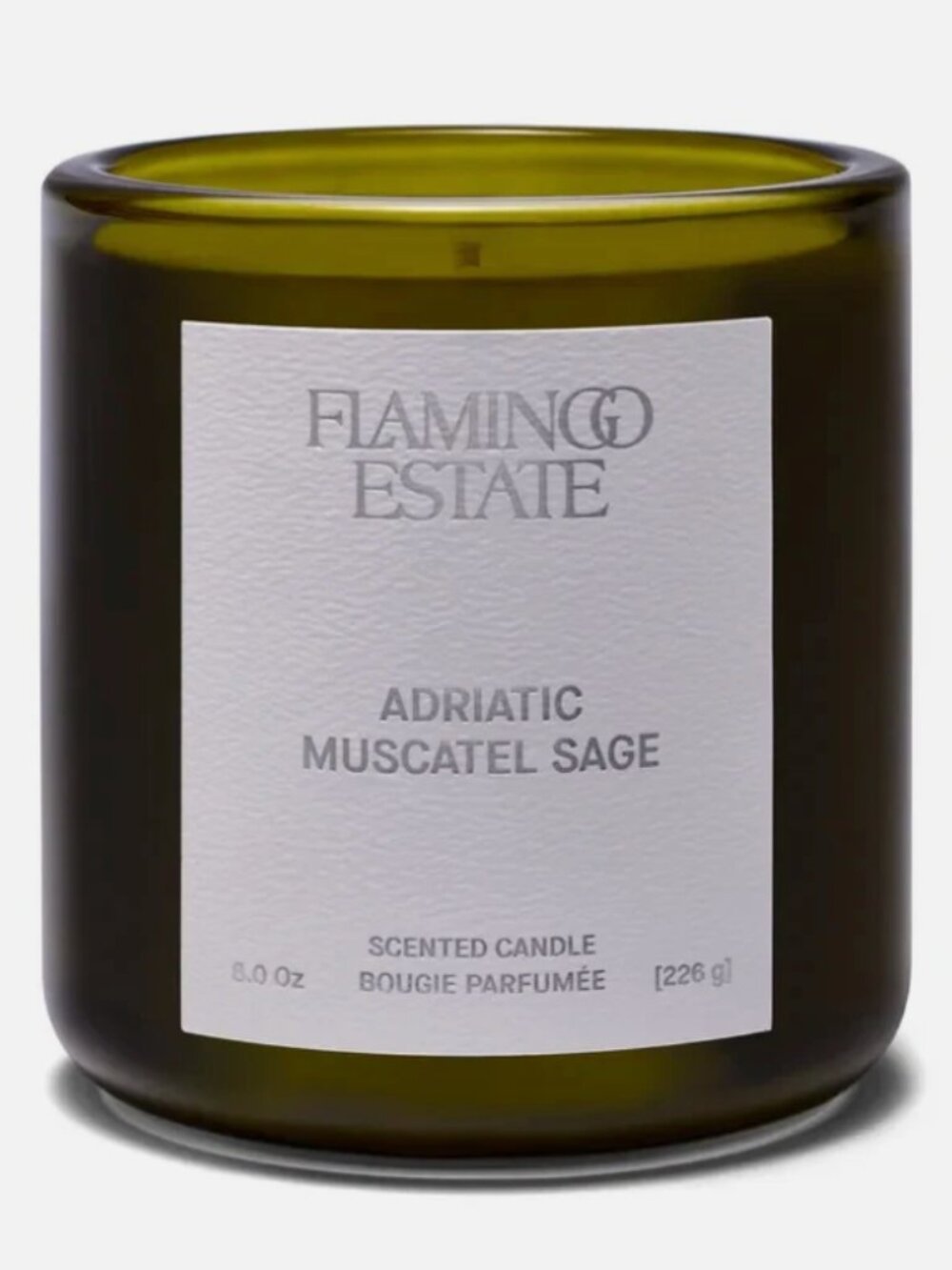 FLAMINGO ESTATE Adriatic Muscatel Sage Candle - 8ox. with Gift Box NIB